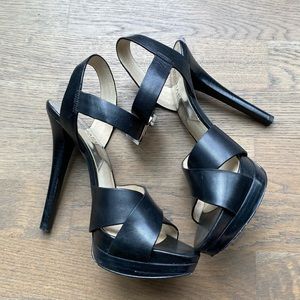 Micheal Kors open toe heels, black, 8